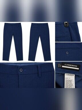 J.Lindeberg Vent Pant Men's 32x34 Blue Performance Golf Pants Slim Fit Stretch.